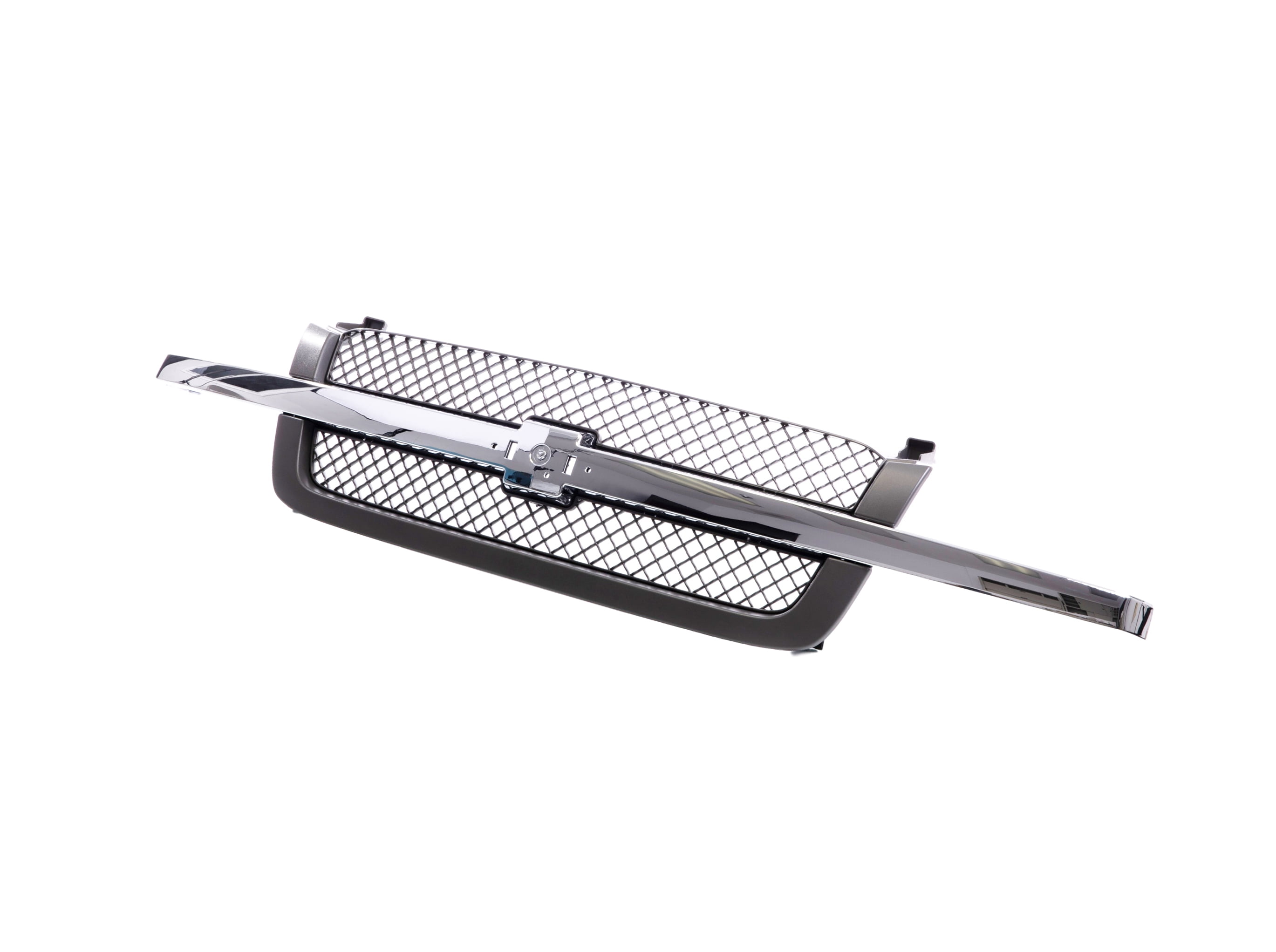 Tomoka Replacement Parts Front Grille Grill With Chrome Center Bar With Gray Shell and Insert Compatible With Chevrolet Silverado 1500 1500HD 2500 2500HD 3500 Classic 03-07