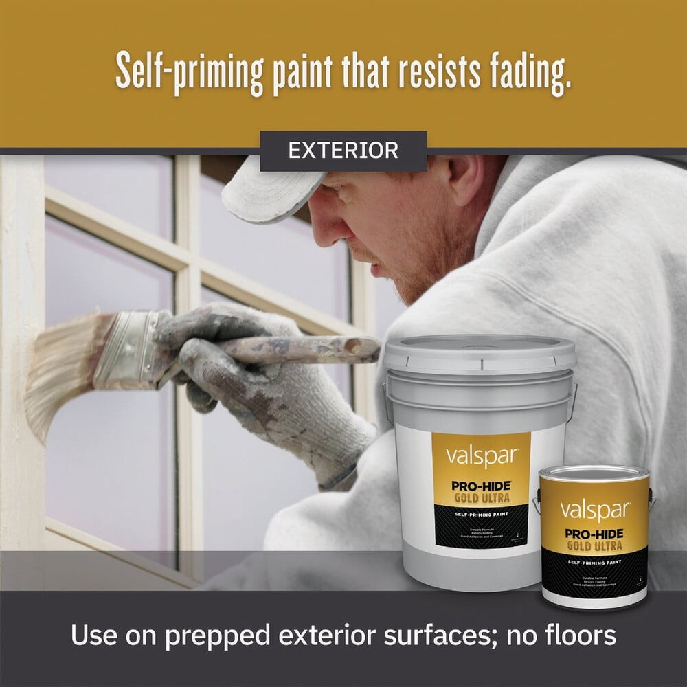 Valspar Gold Ultra Pro-Hide Exterior Paint - Durable, Pastel Base - 1 Gal — Interior & Exterior Use, Professional Finish