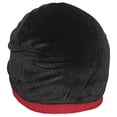 thumbnail image 4 of Best Winter Hats Tight Rib Knit Solid Color Cuffed Plush Lined Beanie Cap - Red, 4 of 5
