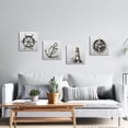 thumbnail image 2 of Nautical Themed Bathroom Art Wall Decor Black White Boat Anchor Paintings Helm Compass Print Lighthouse Picture Home Decor Sea Artwork Bedroom Living Room Ready to Hang, 2 of 6
