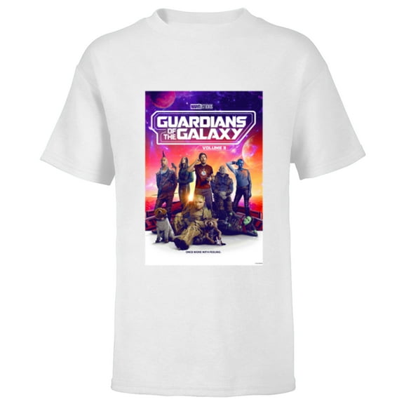 Marvel Guardians of the Galaxy Volume 3 Movie Poster - Short Sleeve T-Shirt for Kids - Customized-White