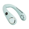 thumbnail image 1 of Portable Rechargeable Bladeless Neck Hanging Fan 3-gear Adjustable Wind 360° Wind Output LED Digital Display Screen Light Green, 1 of 8