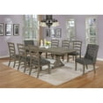 thumbnail image 2 of Ensemble de Salle à Manger Rustique 9pc avec Chaises en Lin Gris et Table à Manger en Bois Extensible, 2 of 11
