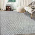 thumbnail image 4 of FairOnly 6'x9'Modern Area Rug with Symmetrical Fine Lines Machine Washable Low Pile Non-Slip Geometric Rugs for Living Room Bedroom，Light Grey, 4 of 7