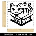 thumbnail image 2 of Please Reuse Recycle Cat Sitting in Box Self-Inking Rubber Stamp Ink Stamper - Purple Ink - Small 1 Inch, 2 of 7