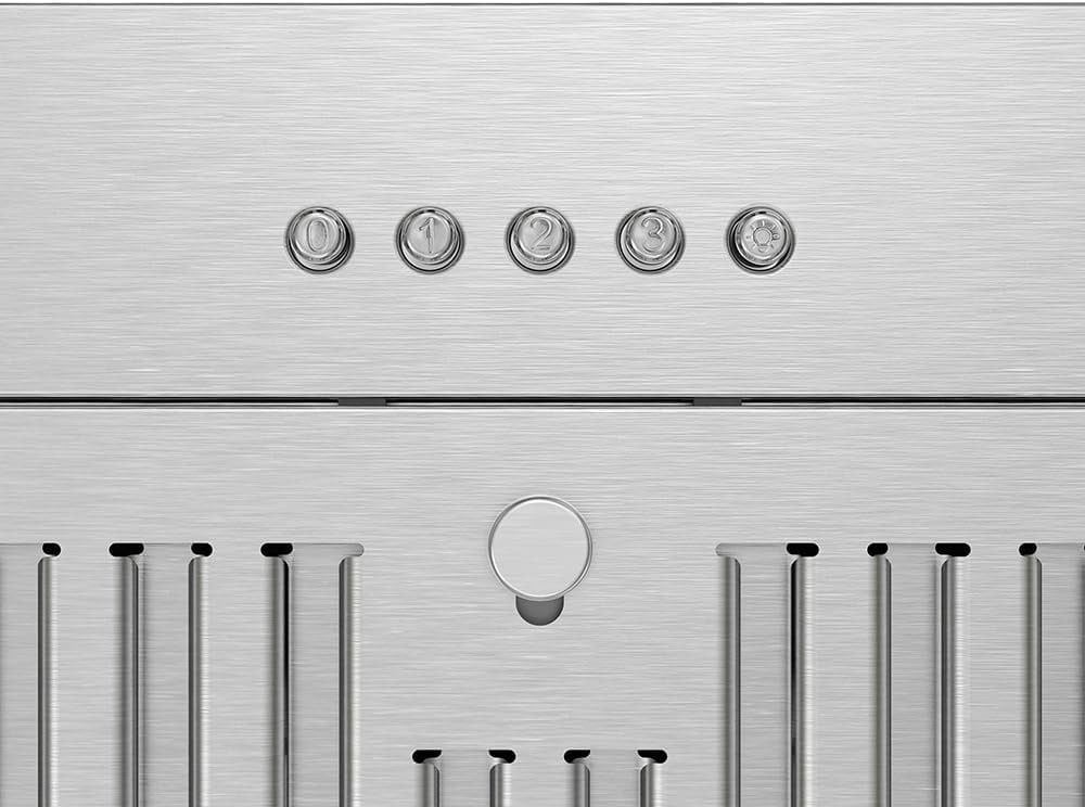 Streamline 28 in. Sacchi Ductless Insert Range Hood in Brushed Stainless Steel with Baffle Filters, Push Button Control, LED Lights