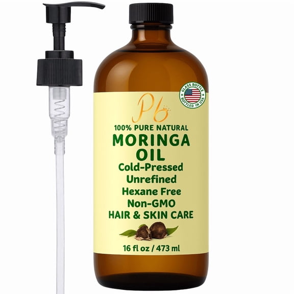 Moringa Oil – 100% Pure, Cold-Pressed & Unrefined – Moringa Seed Oil for Face, Skin, Hair & Body – Hydrating, Anti-Aging Moisturizer