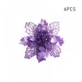 thumbnail image 1 of Pack of 6 Glitter Artificial Poinsettia Flowers Christmas Wreath Christmas Tree Flowers Ornaments 4’’(10cm) Diameter, 1 of 2