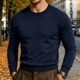 thumbnail image 3 of Fanshiluo Men's Crew Neck Long Sleeve Shirt, Soft Knit Casual Pullover Tops,M,Big and Tall Men, 3 of 8