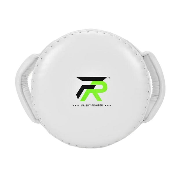 Almohadillas de boxeo, almohadillas de patada, almohadillas redondas de golpe para practicar entrenamiento de taekwondo Blanco