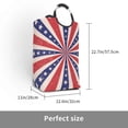 thumbnail image 3 of DouZhe 50L Rectangular Laundry Basket, Patriotic Retro Burst Stars Prints Waterproof Foldable Laundry Hamper with Aluminum Handles, 3 of 6
