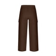 thumbnail image 4 of Yievot Cargo Pants for Women Elastic High Waisted Hiking Pants Outdoor Casual Button Straight Leg Trousers with Multi Pockets, 4 of 8