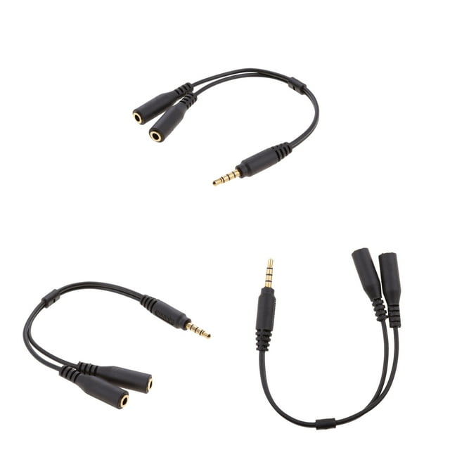 3 Unidades Cable Divisor De Audio Sunnimix Adaptador De Micrófono Y Audio 3.5mm