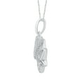 thumbnail image 7 of 1/10 Cttw Natural Diamond Open Lotus Flower Charm Necklace Pendant in 925 Sterling Silver, 7 of 7