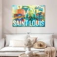 thumbnail image 2 of Elephant Stock Saint Louis City Landmarks Grunge Wall Art - Horizontal Canvas Wall Art - Living Room Wall Decor - Places Canvas - Beige And Gray Decor - 45" x 30", 2 of 8