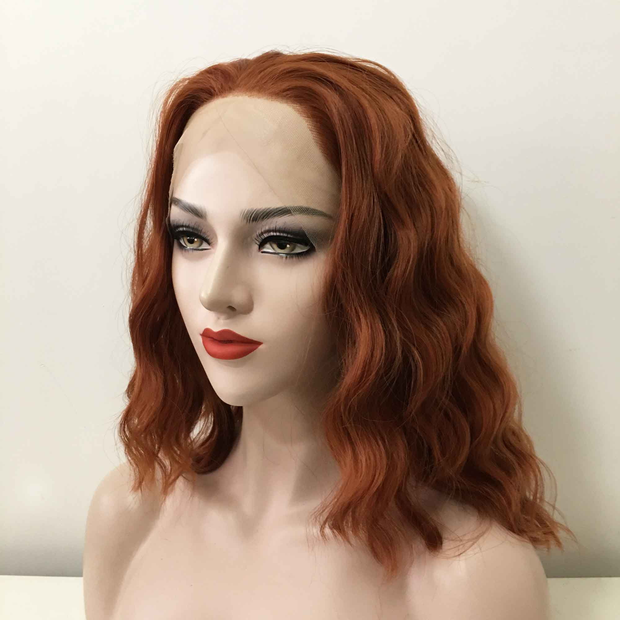 Nevermindyrhead Auburn Dark Red Wig, Short Curly Free Part Lace Front Wigs for Women, Daily, Party