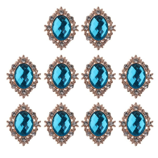 10 piezas de diamantes de imitación de cristal con parte trasera plana para decorar tarjetas, fundas de teléfono y otros artículos. 30x25mm