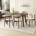 thumbnail image 5 of Set of 6 Upholstered Modern Dining Chair, Wooden Kitchen Side Chair for Dining Room and Café, Beige, 5 of 12