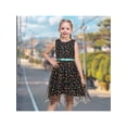 thumbnail image 2 of Sunny Fashion Girls Dress Black Sleeveless Colorful Alphabet Belt Cute School Hanky Hem 12 Years, 2 of 8