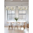 thumbnail image 3 of Blue Floral Kitchen Curtain Valances for Windows Farmhouse Short Curtains, Yellow Flower Butterflies Country Plant Rod Pocket Valance Curtain for Bedroom Cafe Living Room 54"x18", 3 of 8