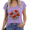2-Purple, variant on UNISHE Women's Vintage Block Print Graphic V-Neck Short Sleeve T-Shirt White Distressed Tulip Art Tee