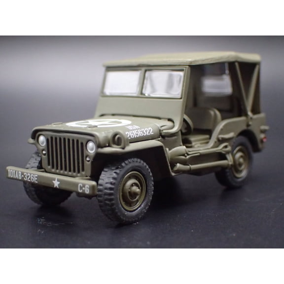 (Open Box) WWII WILLYS MB JEEP MILITARY ARMY 1:64 SCALE DIORAMA DIECAST MODEL CAR