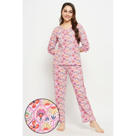 

Print Me Pretty Top & Pyjama Set in Lilac - 100% Cotton