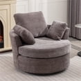 thumbnail image 2 of Pemberly Row Modern Extra Large Circular Swivel Chair in Gray, 2 of 8