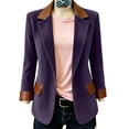 thumbnail image 2 of Ynynloco Women's Corduroy Blazers Jackets Dressy Casual Long Sleeve Lapel Fall Winter Professional Work Business Outerwear, 2 of 9
