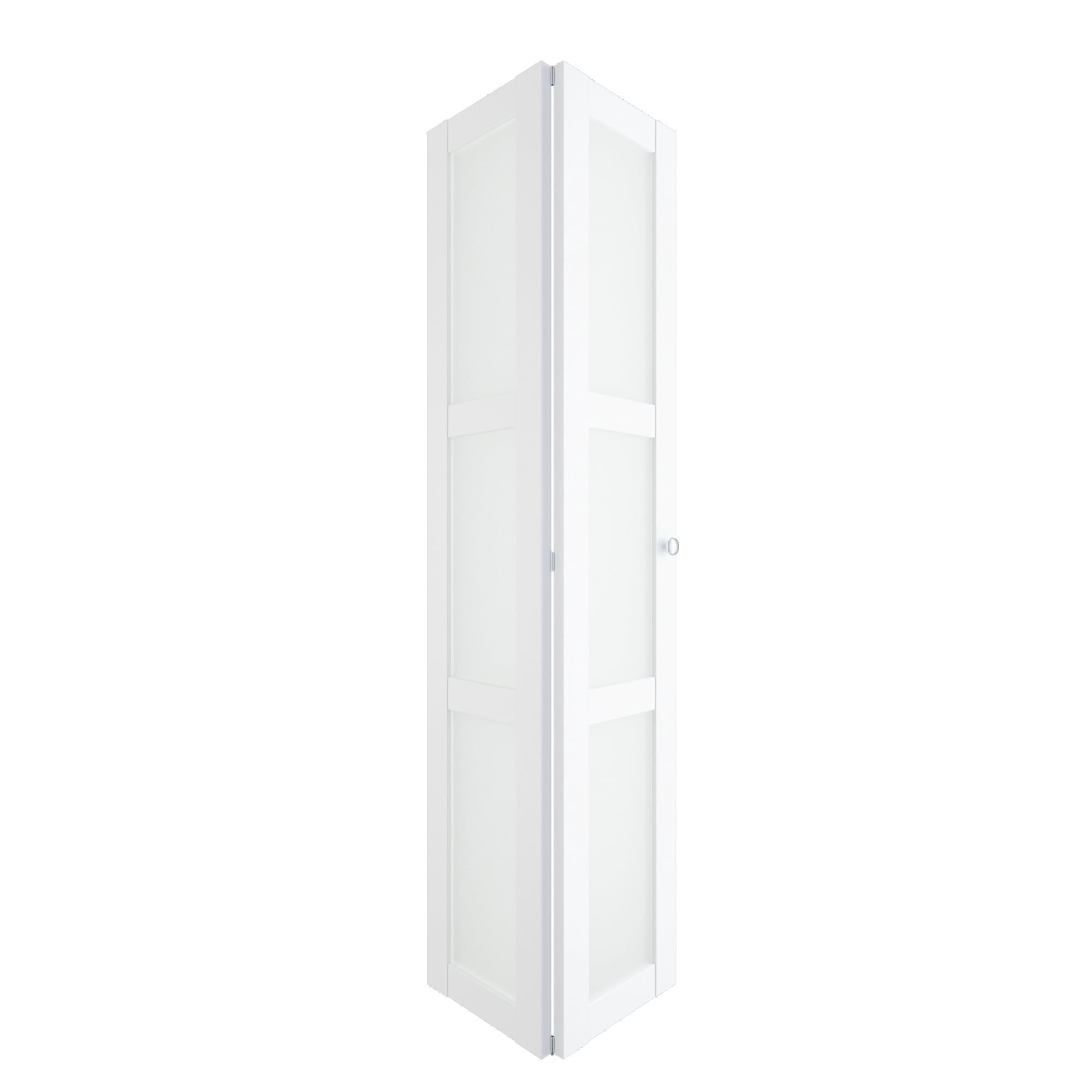 TENONER 30 in x 80 in Three Frosted Glass Panel Bi-Fold Interior Door for Closet, with MDF & Water-Proof PVC Covering