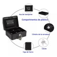 thumbnail image 2 of Small Cash Box with Key Lock, Portable High Safety Metal Money Box with Money Tray for Home Business Black, 2 of 9