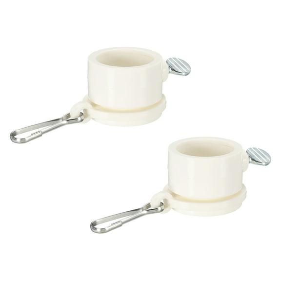 Flag Pole Rings Mounting Clips Rotating Fasteners 26mm x 27mm White Pack of 2