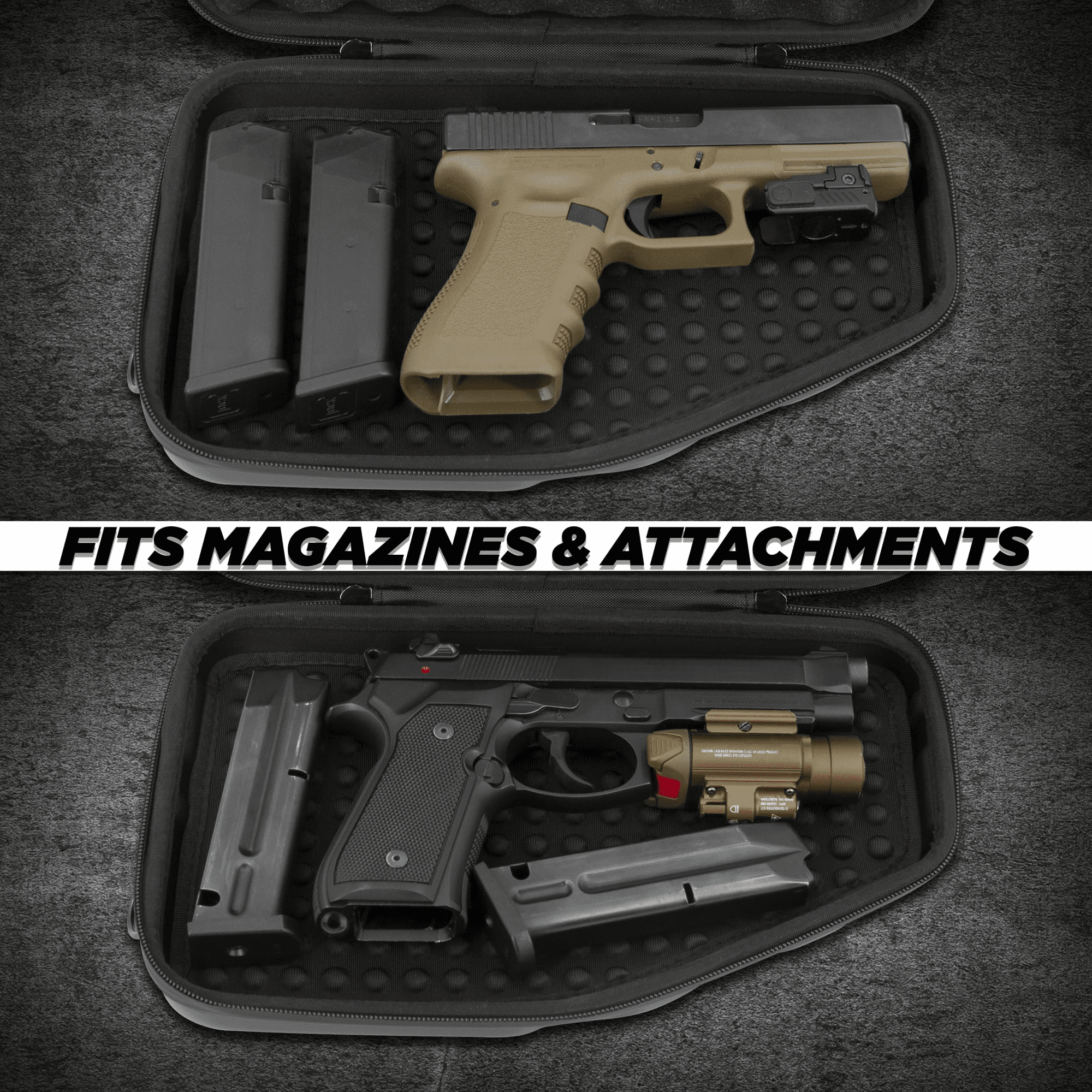 Durable Pistol Case with Foam Interior, Compact and Secure Storage for Handguns