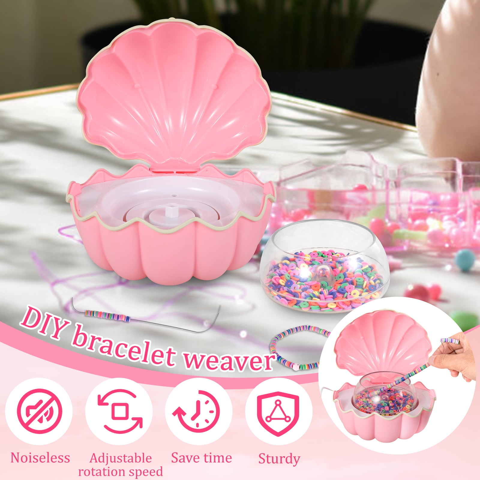 Threns Plastic Electric Bead Spinner Efficient Adjustable Speed Bracelet Bead Spinner for DIY Beginner and Enthusiast