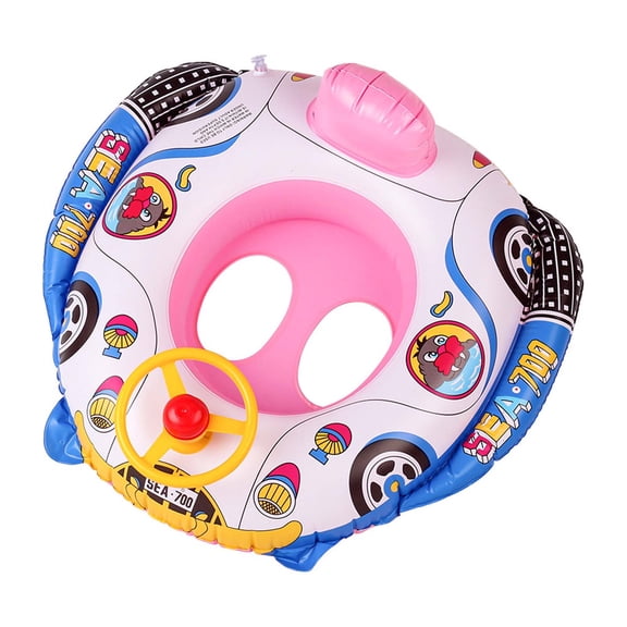 Inflatable Car Shape Pool Float, Cute Kids Swim Ring, Toddler Inflatable Car Pool Toy, Family Swimming Floating Seat for Baby, Boys Girls, Ages 1