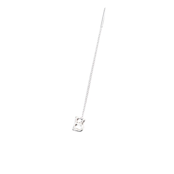 Pendientes brillantes con alfabeto, cadena para la oreja con diseño de corteza simple de 26 letras.