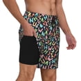 thumbnail image 2 of Kdxio Alphabet Print Mens Swim Shorts with Mesh Lining, Breathable and Quick-Drying, Adjustable Waist, Privacy Pocket-Medium, 2 of 6