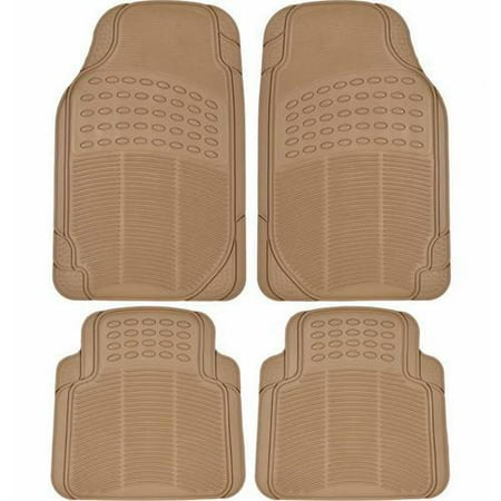 BDK Heavy-Duty 4-piece Front and Rear Rubber Car Floor Mats, All Weather Protection for Car, Truck and (Best Truck Floor Liners)