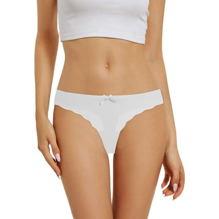 GZWYHT Thongs for Women Clearance Seamless Underwear Womens Sexy Thong Seamless Panties Ice Silk Breathable Thong Panties Womens Underwear Sexy Underwear Bikini Underwear White S