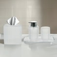 thumbnail image 3 of Decozen Bathroom Accessories Set of 4 Includes Soap Lotion Dispenser, Tumbler, Tissue Box, and Tray - Clear, 3 of 10