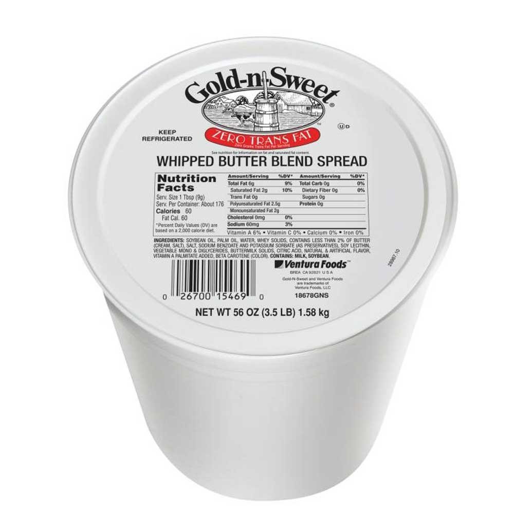 Gold N Sweet 72 Percent Fat Whipped Butter Blend Spread, 3.5 Pound - 6 per case.
