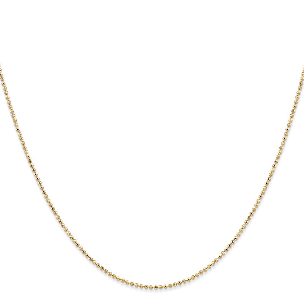 Primal Gold 14 Karat Yellow Gold 1.2mm Diamond Cut Beaded Ball Chain