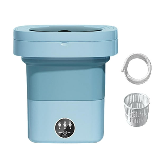 Lavadora de ropa Lavadora pequeña 9L de espacio Lavadora de cubo plegable Mini lavadora plegable Mini lavadora plegable para apartamento azul Soledad mini lavadora