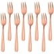 thumbnail image 1 of Tenedor de pastel de acero inoxidable 18/10, tenedor de fruta de 3 puntas, juego de tenedores de oro de 8 piezas, esmalte de espejo ideal para el postre de la fiesta de bodas Adepaton LL-1772-2, 1 of 7