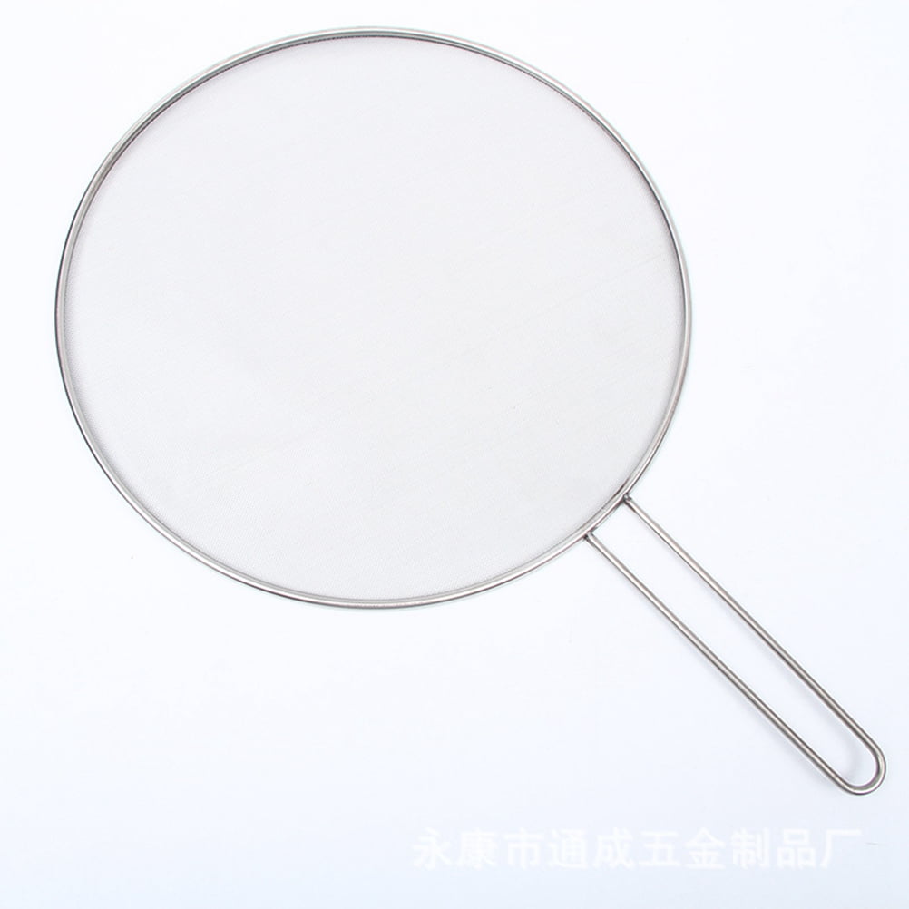 Paraschizzi In Acciaio Inox Per Padella | Set Da 21/25/29/33 Cm | Manico In Legno | Proteggi Cucina Da Olio E Grasso