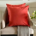 thumbnail image 2 of Dark Rust Decorative Throw Pillow Covers 24"x24" | Pack of 2 Modern Plain Velvet Cushion Cover | Solid Color Pillowcases for Couch, Sofa Bedroom & Living Room, Modern Home Décor - Dark Rust Velvet, 2 of 9