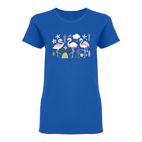 Flamingo Nature Set Shaped T-Shirt Women -Image by Shutterstock, Female Medium