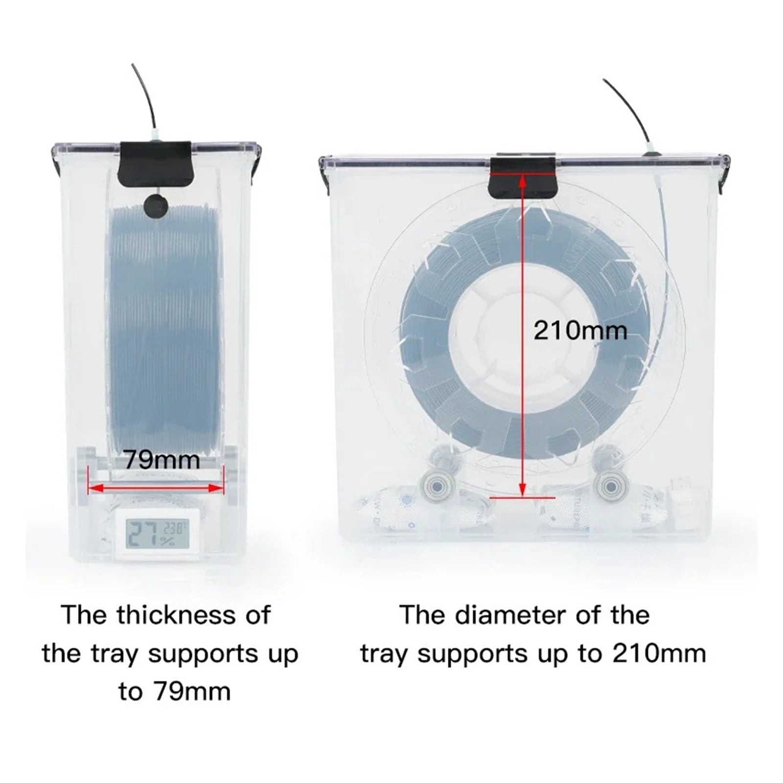 3D Printer Filament Dryer Box Airtight And Moisture-Resistant Real-Time Monitoring Fit For 3D Printer PLA ABS Filaments
