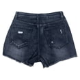 thumbnail image 6 of Jean Shorts Womens 2026 Summer High Waist Washed Blue Ripped Distressed Frayed Hem Denim Shorts, 6 of 6