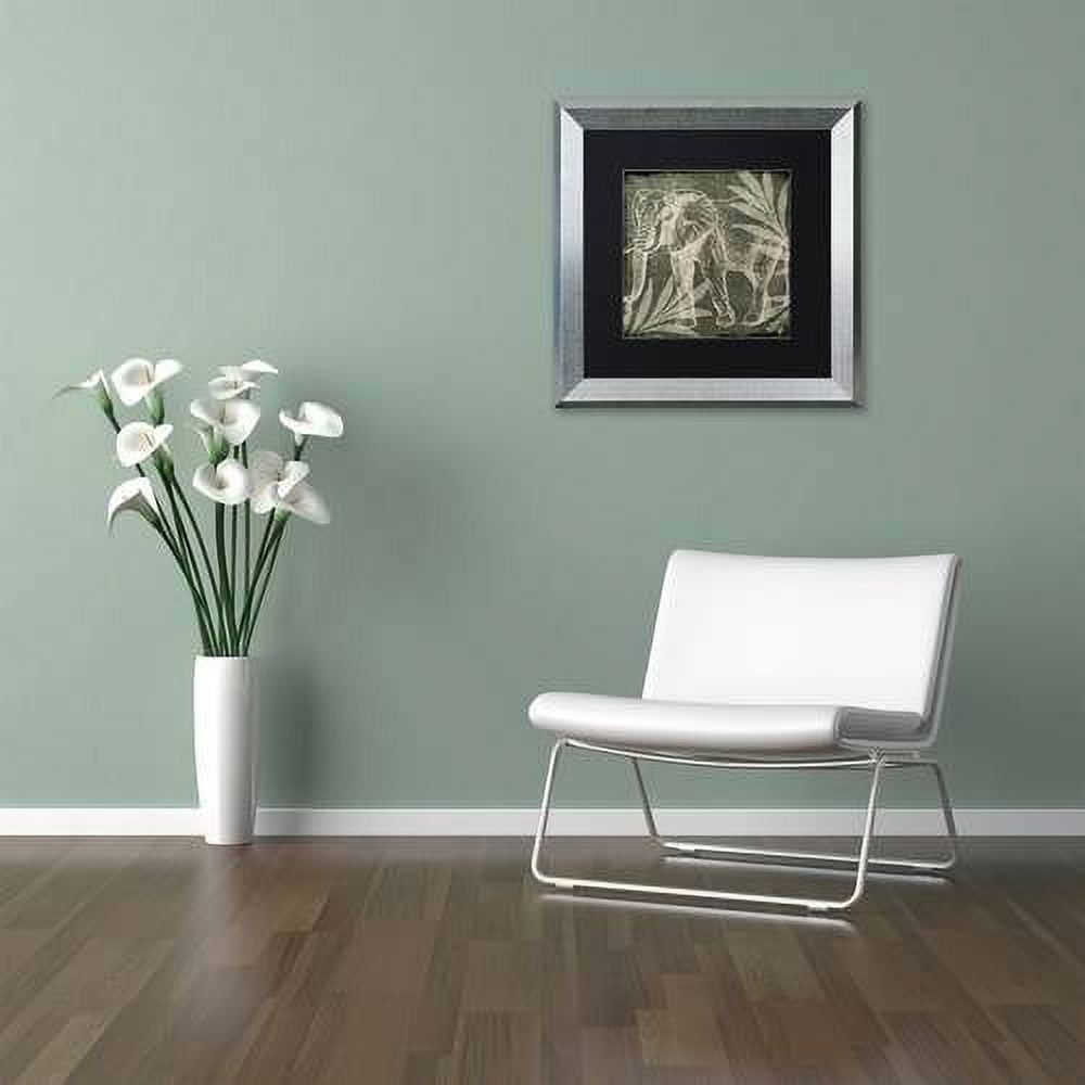 Trademark Fine Art "Elephant 1" Canvas Art by Color Bakery Black Matte, Silver Frame